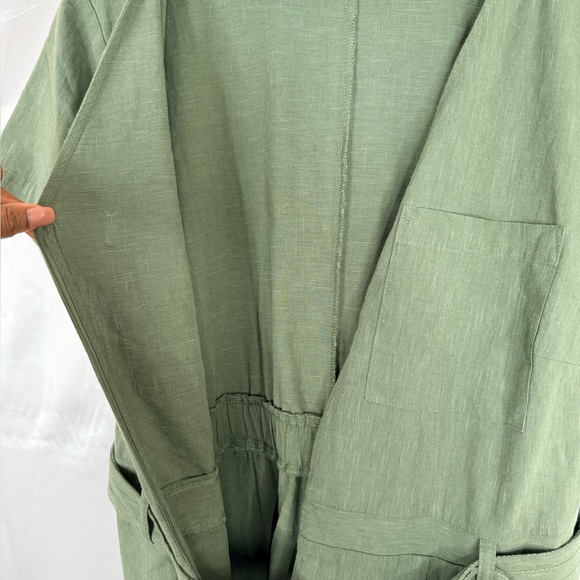NWOT Ava & Viv Olive Green Utility Wide-Leg Belted Jumpsuit 1X - Picture 10 of 12